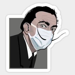 Dali with a mask (grey) Sticker